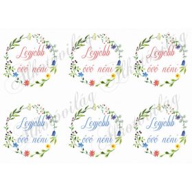 Színes virágkoszorúk LEGJOBB ÓVÓ NÉNI felirattal