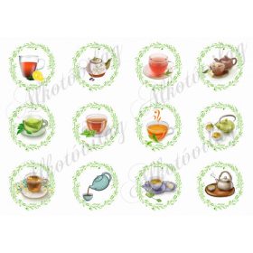 Teaidő zöld leveles koszorúkban