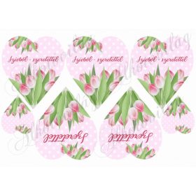 Tulipános szívek kétféle felirattal