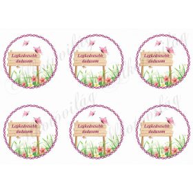   Tábla virágokkal, pillangókkal LEGKEDVESEBB DADUSOM felirattal