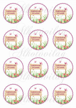 Tábla virágokkal, pillangókkal LEGKEDVESEBB ÓVÓ NÉNIM felirattal KICSIBEN