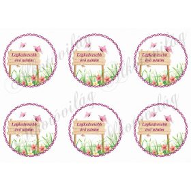   Tábla virágokkal, pillangókkal LEGKEDVESEBB ÓVÓ NÉNIM felirattal