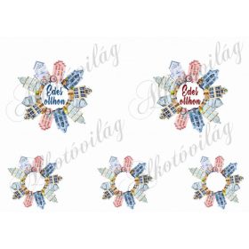   Kézzel festett házak 10-12 cm-es hímzőkerethez ÉDES OTTHON felirattal