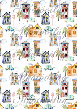 Kézzel festett színes házikók