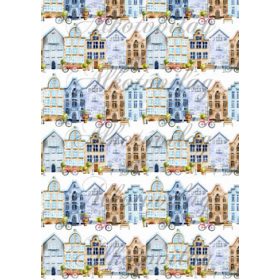 Kézzel festett színes házsor