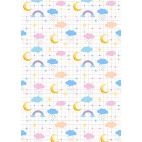 Felhő, hold, szivárvány, csillagok