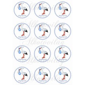 Megérkeztem kék csavart körök gólyával KICSIBEN