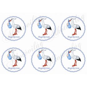 Megérkeztem kék csavart körök gólyával