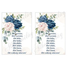 Házi áldás kék-bézs rózsákkal 2db