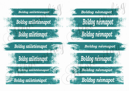 Boldog születésnapot- boldog névnapot feliratok mentás csíkokon