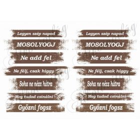 Motivációs szövegek barnás csíkokon