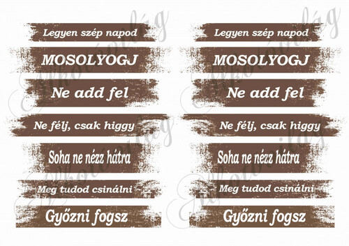 Motivációs szövegek barnás csíkokon
