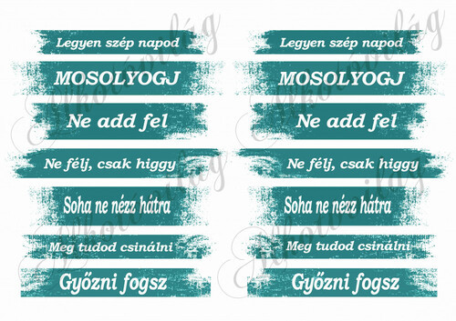 Motivációs szövegek türkizes csíkokon