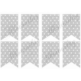 Szürke alapon fehér pöttyös banner