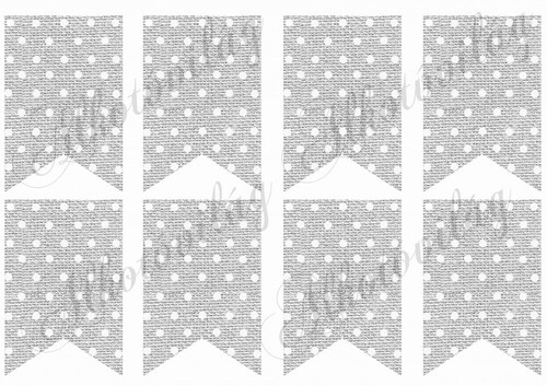 Szürke alapon fehér pöttyös banner