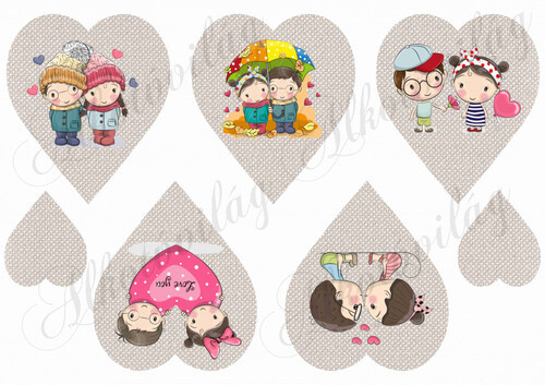 Valentin napi cuki párok szívekben