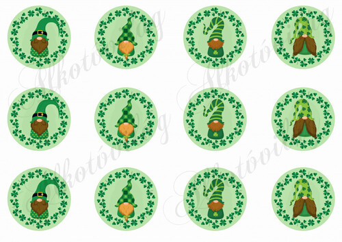 Újévi manók lóherés keretben