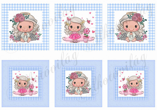 Cuki angyalkák kék keretekben