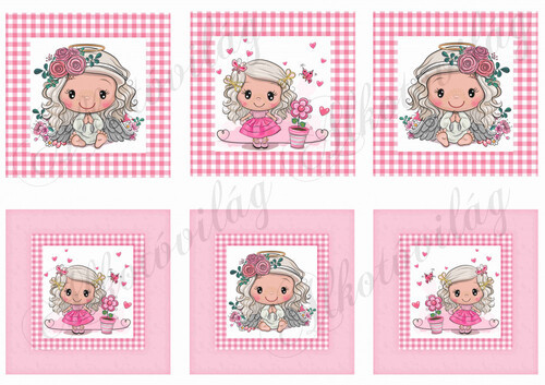 Cuki angyalkák rózsaszín keretekben