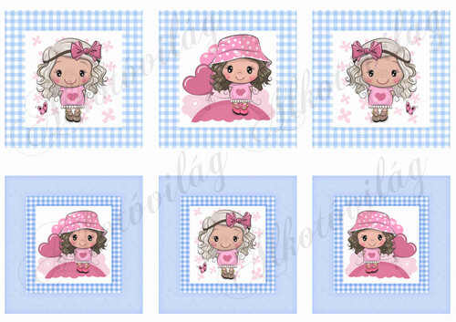 Cuki kislányok kék keretekben