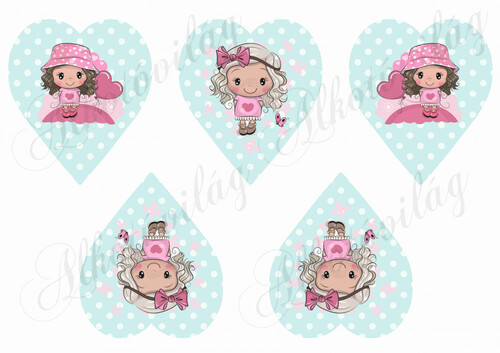 Cuki kislányok pöttyös szíveken