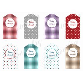 Pöttyös és kockás kártyák BOLDOG NÉVNAPOT FELIRATTAL