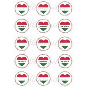 Kokárda nemzeti színű szívekkel