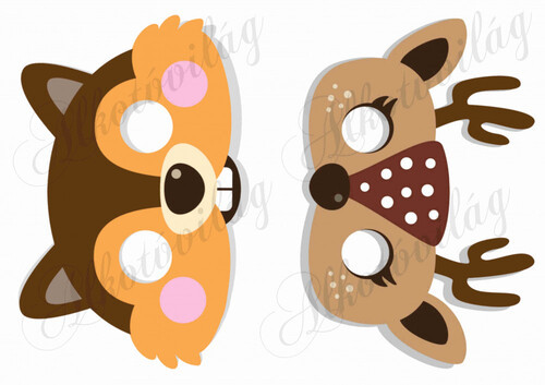 Állatos álarcok - hód, őzike