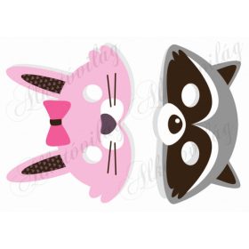 Állatos álarcok - nyuszi, mosómedve