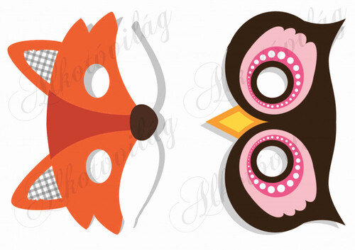 Állatos álarcok - róka, bagoly