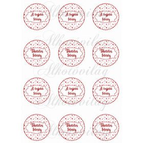   A LEGJOBB FELESÉG-TÖKÉLETES FELESÉG felirat aprócska szíves körökben KICSIBEN