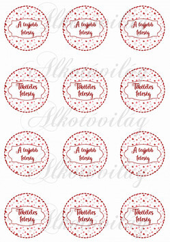 A LEGJOBB FELESÉG-TÖKÉLETES FELESÉG felirat aprócska szíves körökben KICSIBEN