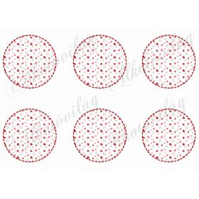 Apró szíves körök varrott széllel