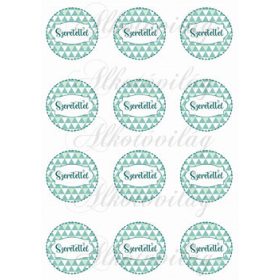 SZERETETTEL háromszög mintás körökben KICSIBEN