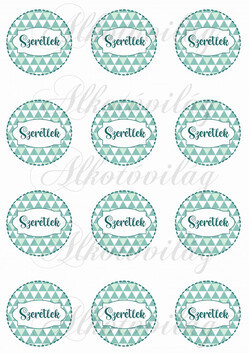 SZERETLEK háromszög mintás körökben KICSIBEN