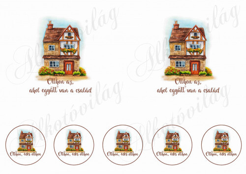 Otthon az... Magas házikós képek 10-14 cm-es hímzőkerethez