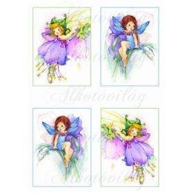 Tündérek kékes-lilás virágokkal KICSIBEN
