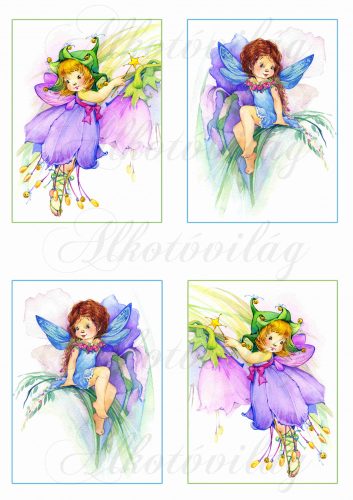 fairies with bluish-purple flowers small