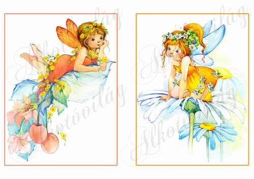 Tündérek sárgás virágokkal