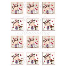 Tüneményes kislány cicával és kutyussal KICSIBEN