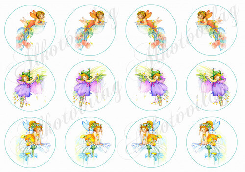 Sárgás-lilás tündérek körökben