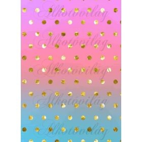 Színátmenetes - pink,kék- arany pöttyökkel