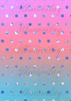 Színátmenetes - pink,kék- kék pöttyökkel