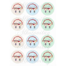   Óvodai ballagásodra szőke kisfiú barna kislány pöttyös körökön KICSIBEN