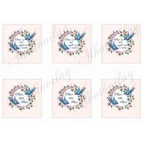 Virágos koszorúk fecskékkel, otthon feliratokkal