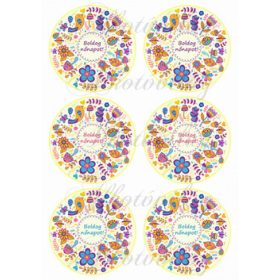 Tavaszi színes koszorú Boldog nőnapot felirattal