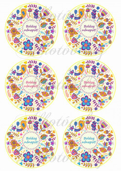 Tavaszi színes koszorú Boldog nőnapot felirattal