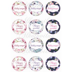 Virágos, rózsás körök nőnapi feliratokkal