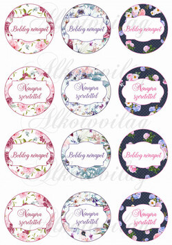 Virágos, rózsás körök nőnapi feliratokkal