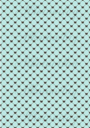 brown square hearts on a mint background